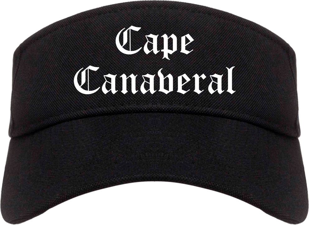Cape Canaveral Florida FL Old English Mens Visor Cap Hat Black