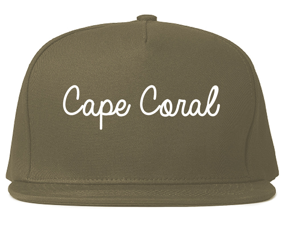 Cape Coral Florida FL Script Mens Snapback Hat Grey