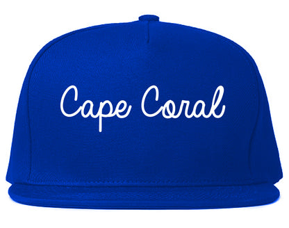 Cape Coral Florida FL Script Mens Snapback Hat Royal Blue