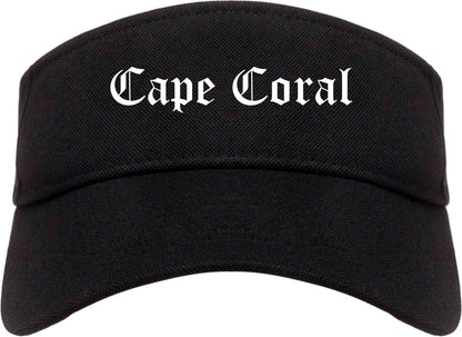 Cape Coral Florida FL Old English Mens Visor Cap Hat Black