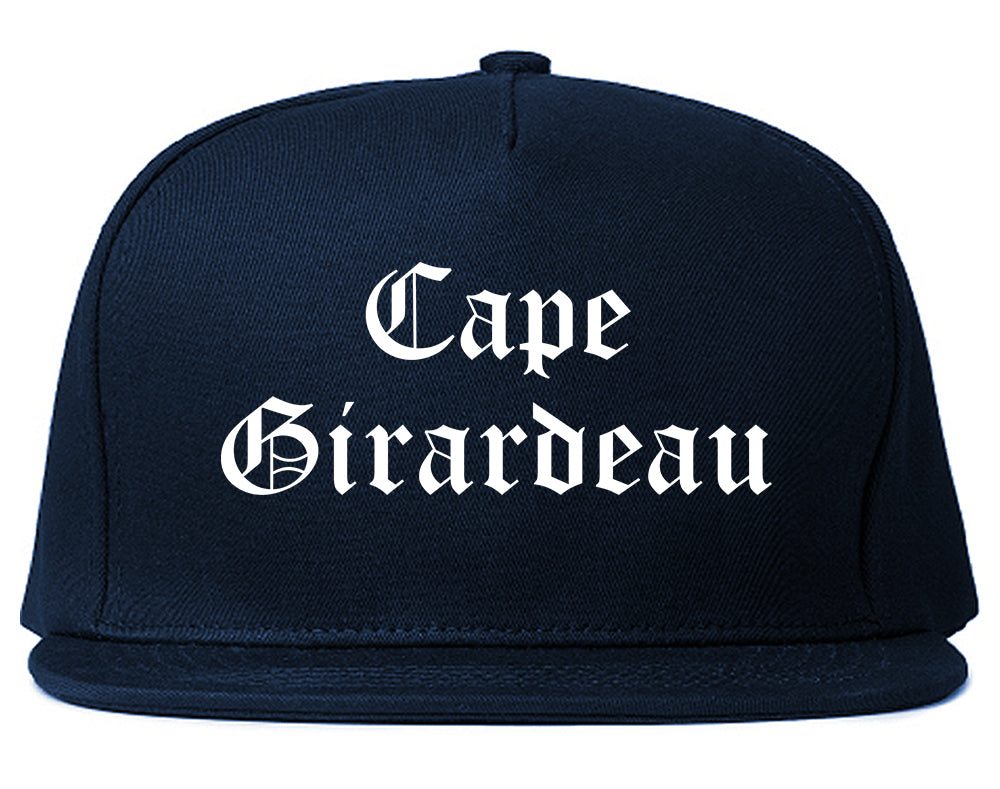 Cape Girardeau Missouri MO Old English Mens Snapback Hat Navy Blue