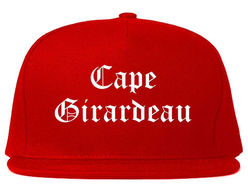 Cape Girardeau Missouri MO Old English Mens Snapback Hat Red
