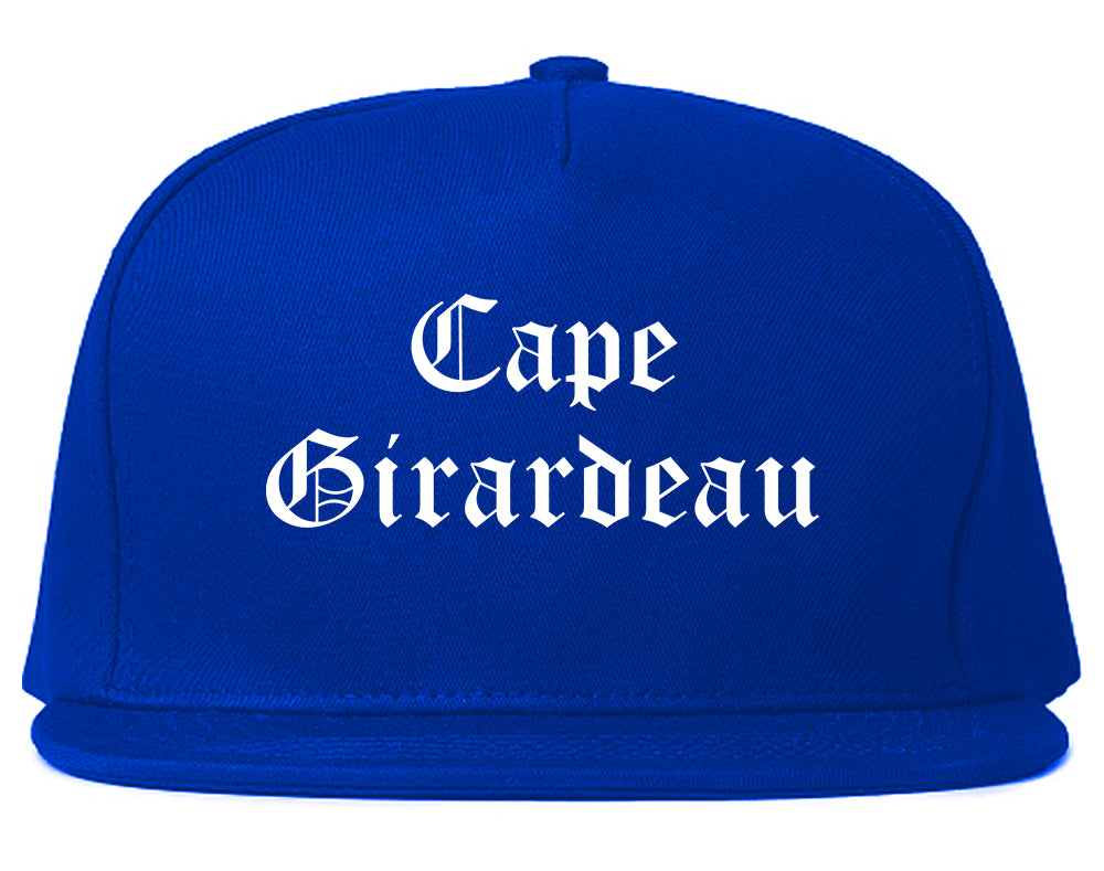 Cape Girardeau Missouri MO Old English Mens Snapback Hat Royal Blue