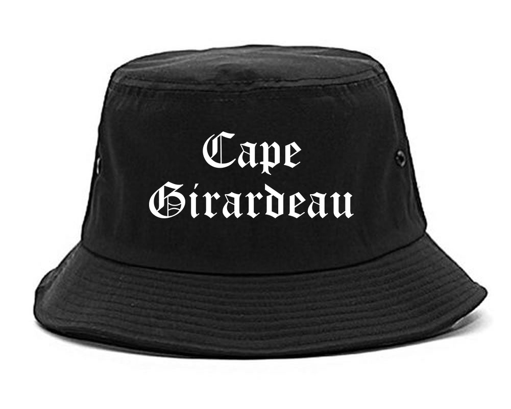 Cape Girardeau Missouri MO Old English Mens Bucket Hat Black