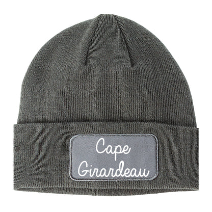 Cape Girardeau Missouri MO Script Mens Knit Beanie Hat Cap Grey