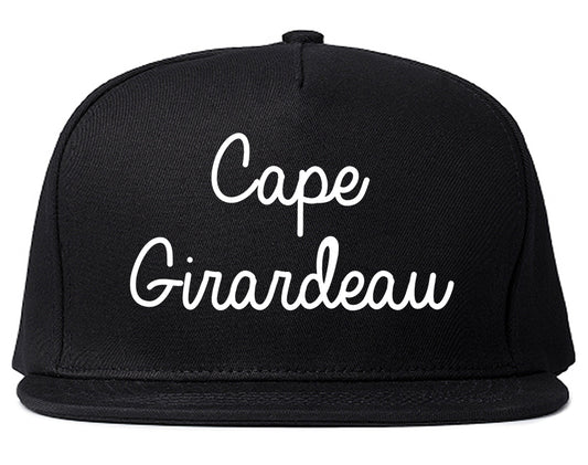 Cape Girardeau Missouri MO Script Mens Snapback Hat Black