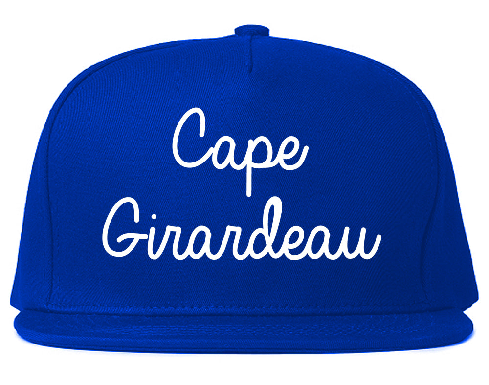Cape Girardeau Missouri MO Script Mens Snapback Hat Royal Blue