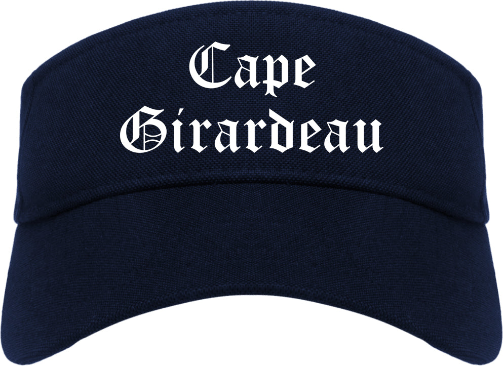 Cape Girardeau Missouri MO Old English Mens Visor Cap Hat Navy Blue