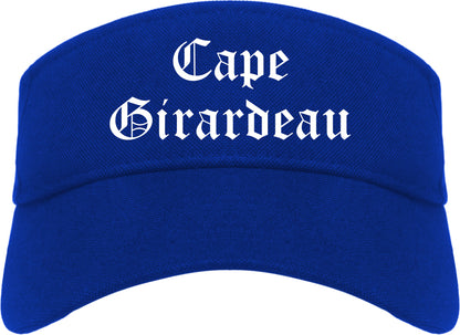 Cape Girardeau Missouri MO Old English Mens Visor Cap Hat Royal Blue
