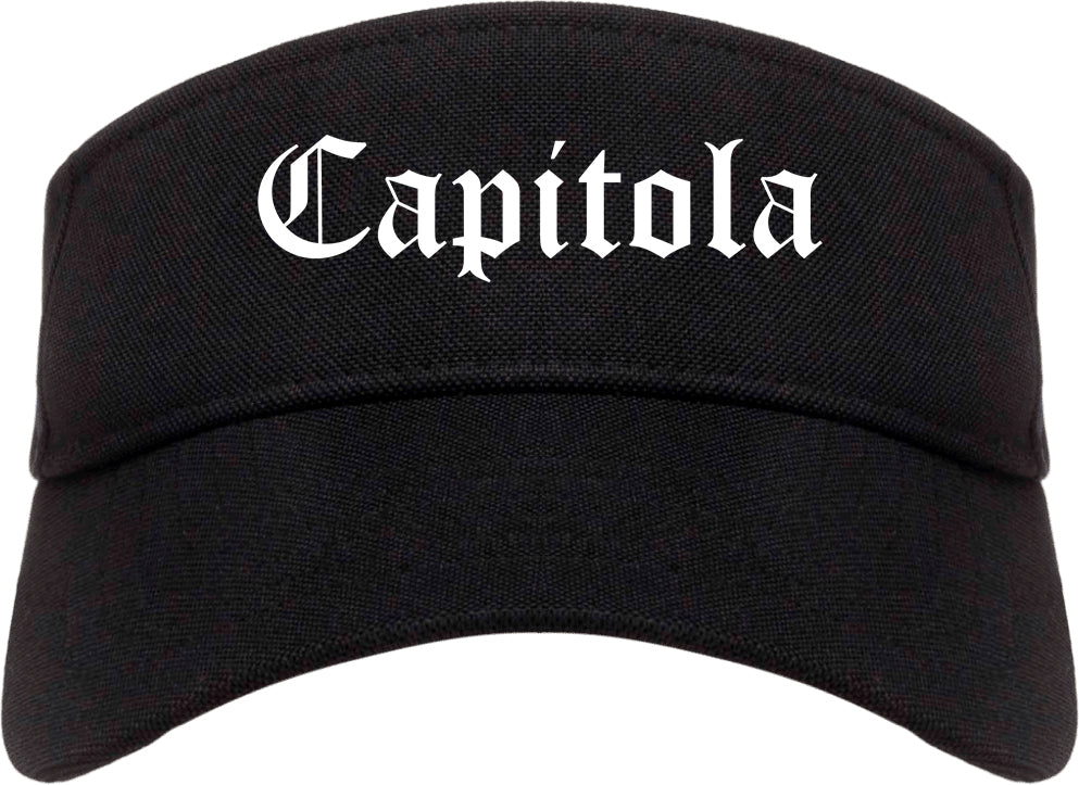 Capitola California CA Old English Mens Visor Cap Hat Black