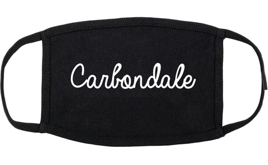Carbondale Colorado CO Script Cotton Face Mask Black