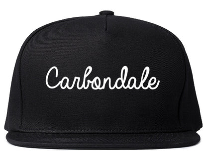 Carbondale Colorado CO Script Mens Snapback Hat Black