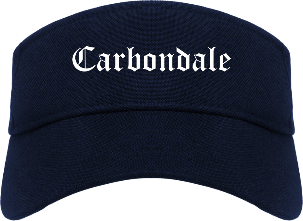 Carbondale Colorado CO Old English Mens Visor Cap Hat Navy Blue