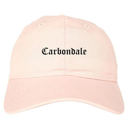 Carbondale Illinois IL Old English Mens Dad Hat Baseball Cap Pink