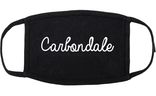 Carbondale Illinois IL Script Cotton Face Mask Black