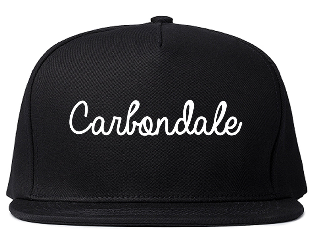 Carbondale Illinois IL Script Mens Snapback Hat Black