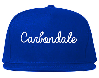 Carbondale Pennsylvania PA Script Mens Snapback Hat Royal Blue
