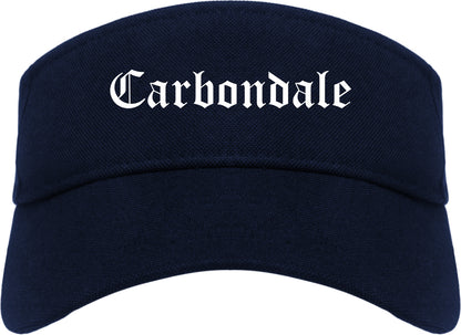 Carbondale Pennsylvania PA Old English Mens Visor Cap Hat Navy Blue