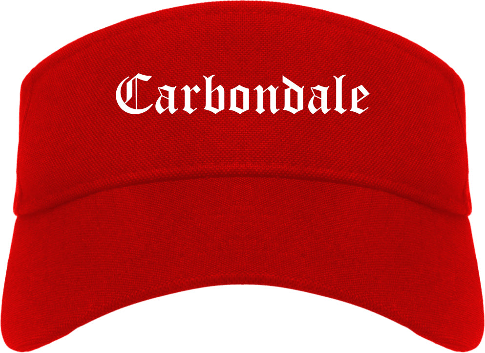 Carbondale Pennsylvania PA Old English Mens Visor Cap Hat Red