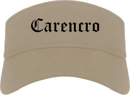 Carencro Louisiana LA Old English Mens Visor Cap Hat Khaki