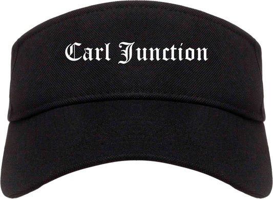 Carl Junction Missouri MO Old English Mens Visor Cap Hat Black