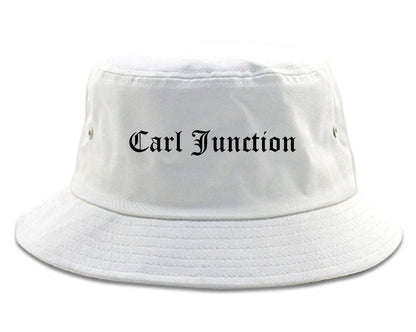 Carl Junction Missouri MO Old English Mens Bucket Hat White