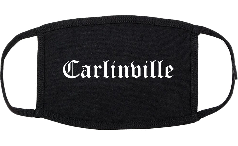 Carlinville Illinois IL Old English Cotton Face Mask Black