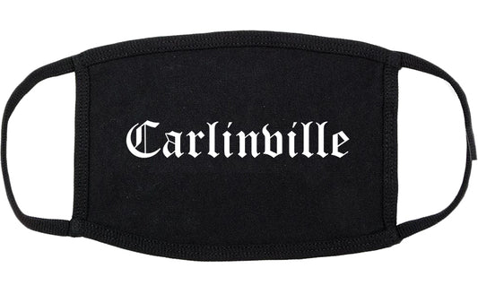 Carlinville Illinois IL Old English Cotton Face Mask Black