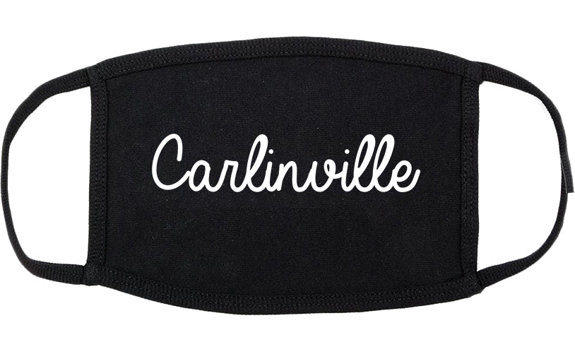 Carlinville Illinois IL Script Cotton Face Mask Black