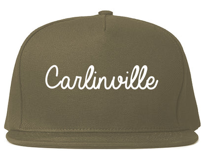 Carlinville Illinois IL Script Mens Snapback Hat Grey