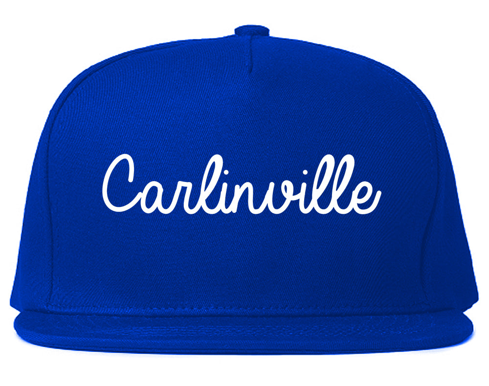 Carlinville Illinois IL Script Mens Snapback Hat Royal Blue