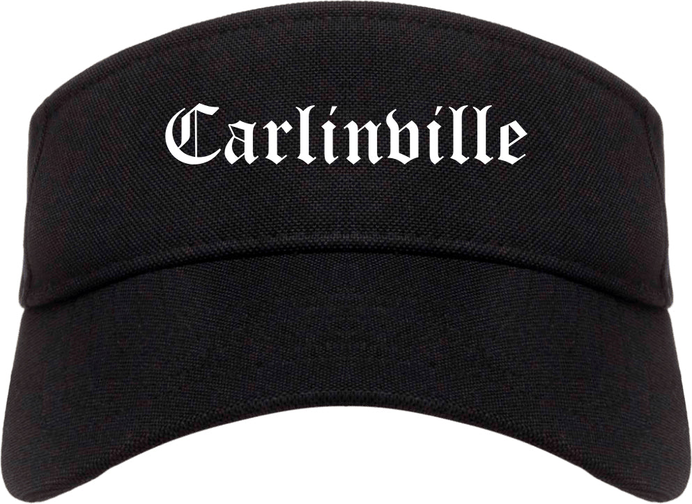Carlinville Illinois IL Old English Mens Visor Cap Hat Black