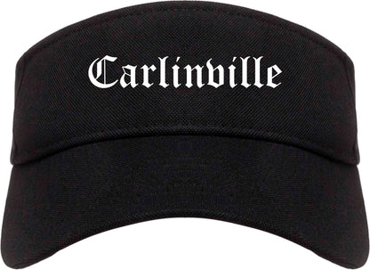 Carlinville Illinois IL Old English Mens Visor Cap Hat Black