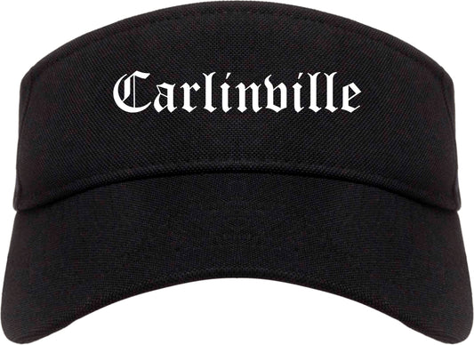 Carlinville Illinois IL Old English Mens Visor Cap Hat Black