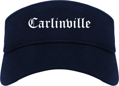 Carlinville Illinois IL Old English Mens Visor Cap Hat Navy Blue