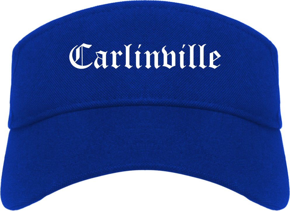 Carlinville Illinois IL Old English Mens Visor Cap Hat Royal Blue