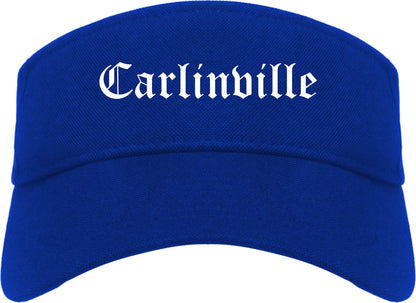 Carlinville Illinois IL Old English Mens Visor Cap Hat Royal Blue