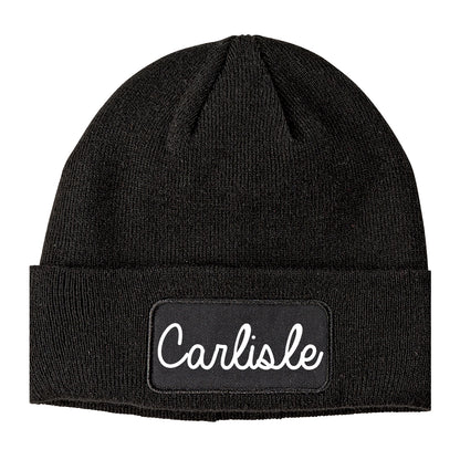 Carlisle Ohio OH Script Mens Knit Beanie Hat Cap Black