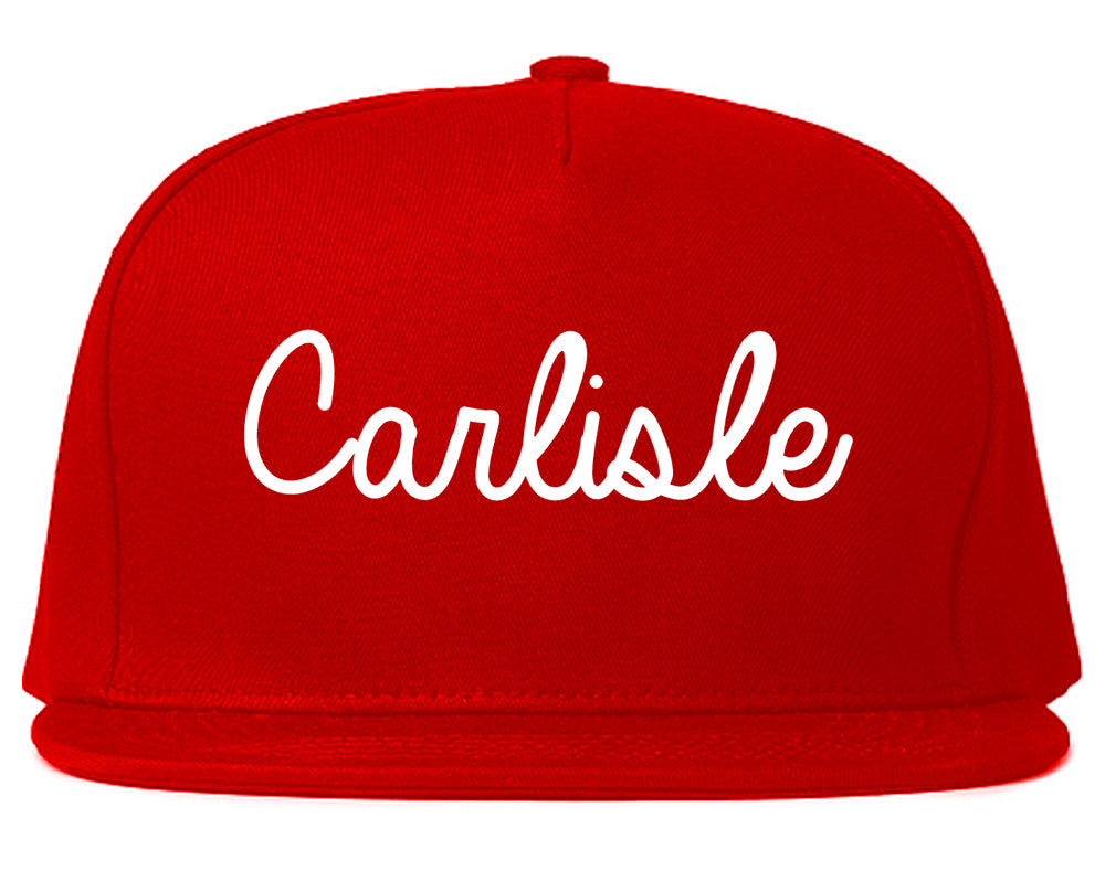 Carlisle Ohio OH Script Mens Snapback Hat Red