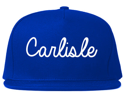 Carlisle Ohio OH Script Mens Snapback Hat Royal Blue