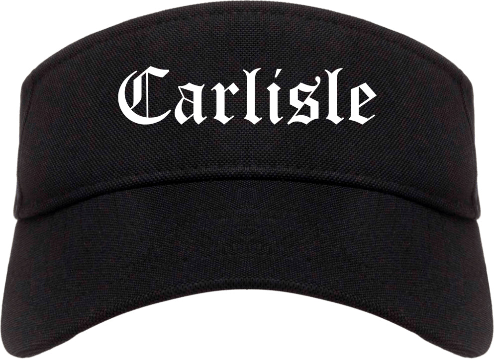 Carlisle Ohio OH Old English Mens Visor Cap Hat Black