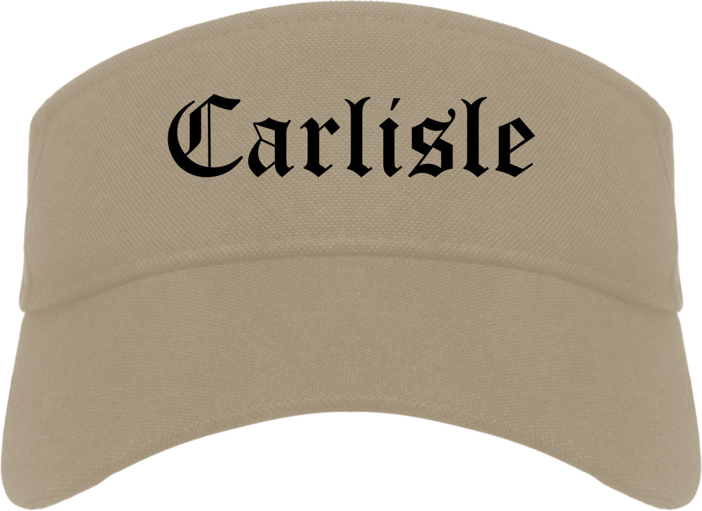 Carlisle Ohio OH Old English Mens Visor Cap Hat Khaki