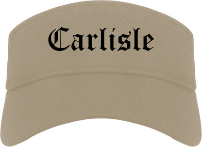 Carlisle Ohio OH Old English Mens Visor Cap Hat Khaki