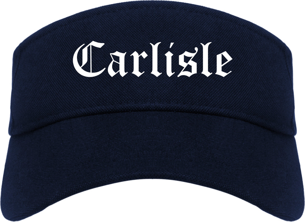 Carlisle Ohio OH Old English Mens Visor Cap Hat Navy Blue