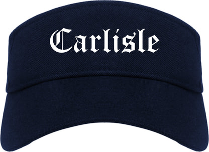 Carlisle Ohio OH Old English Mens Visor Cap Hat Navy Blue