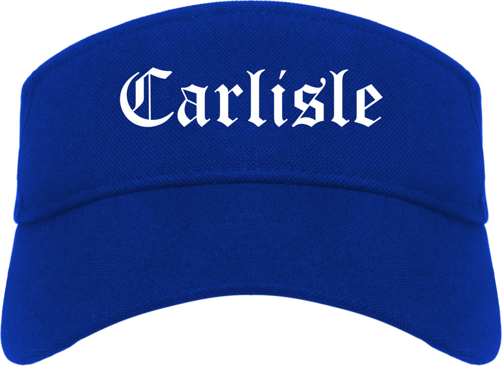 Carlisle Ohio OH Old English Mens Visor Cap Hat Royal Blue