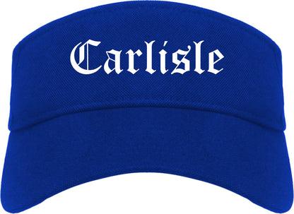 Carlisle Ohio OH Old English Mens Visor Cap Hat Royal Blue