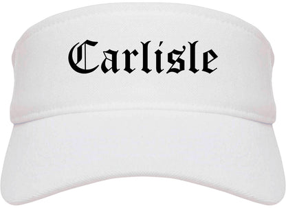 Carlisle Ohio OH Old English Mens Visor Cap Hat White