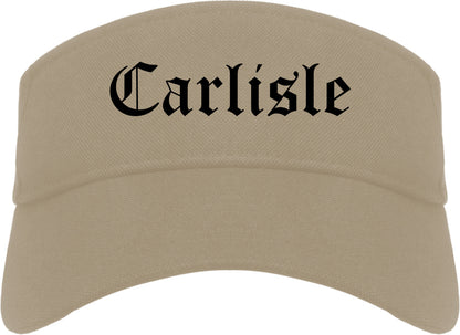 Carlisle Pennsylvania PA Old English Mens Visor Cap Hat Khaki