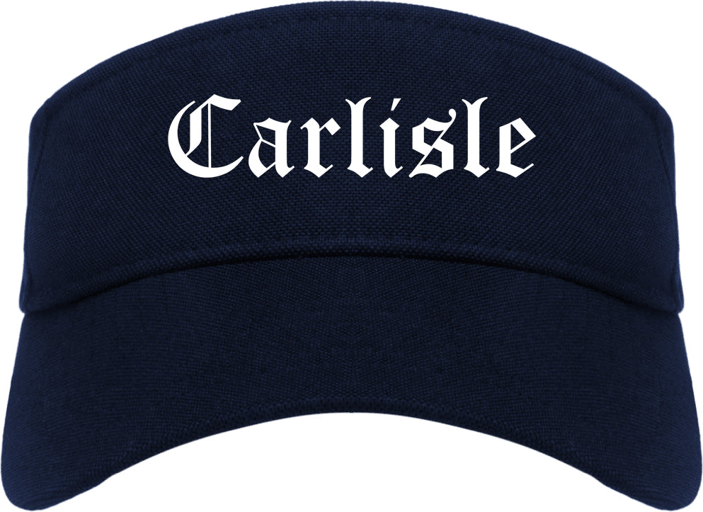 Carlisle Pennsylvania PA Old English Mens Visor Cap Hat Navy Blue